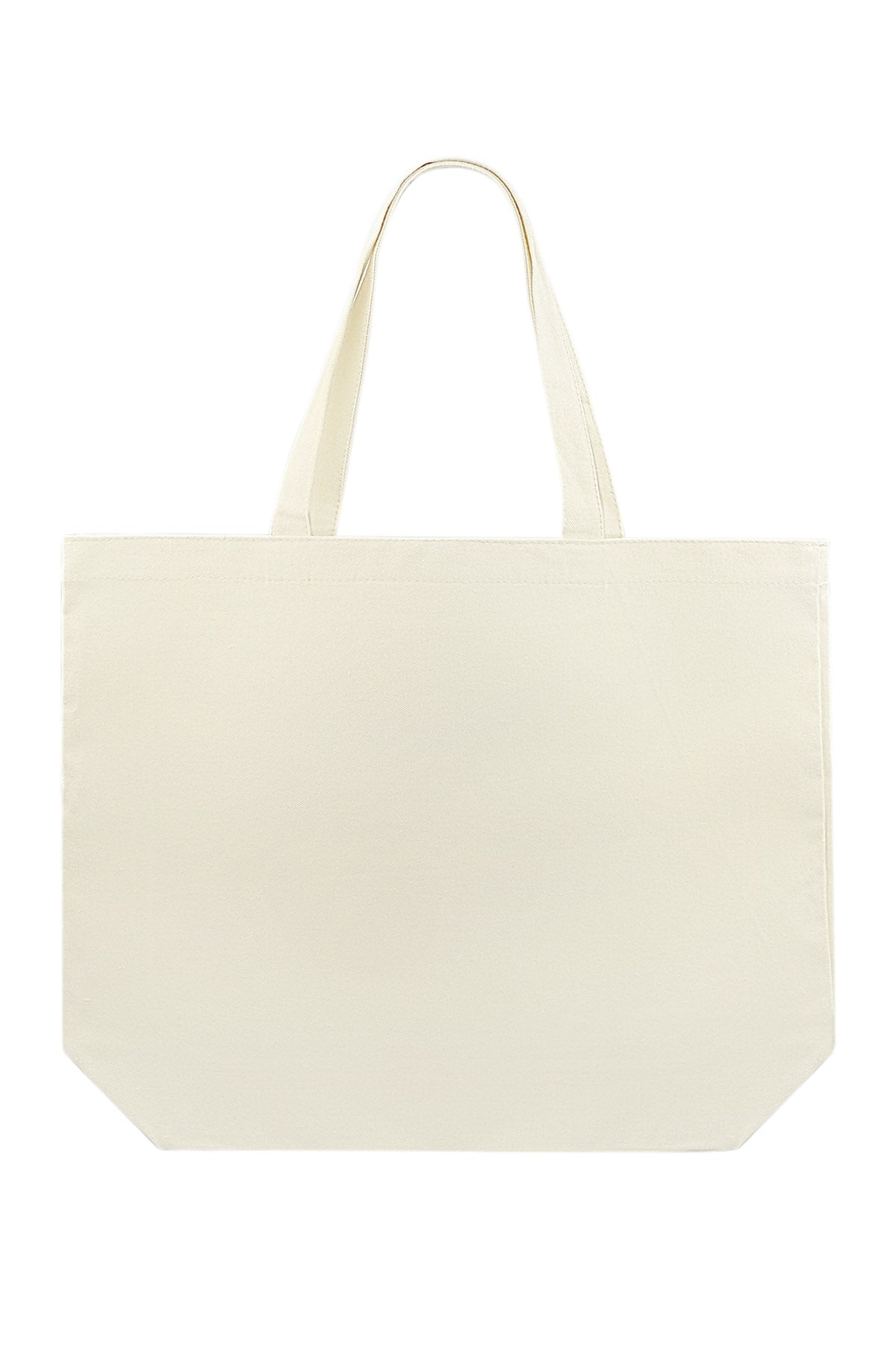 Canvas shopper met de tekst LOVE op een witte achtergrond achterkant