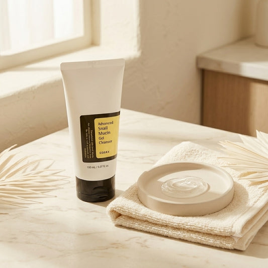 COSRX Advanced Snail Mucin Power Gel Cleanser op een lichte ondergrond