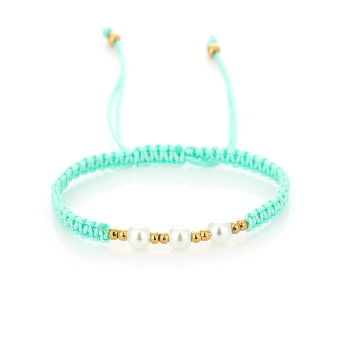 Gevlochten koord armband met kralen