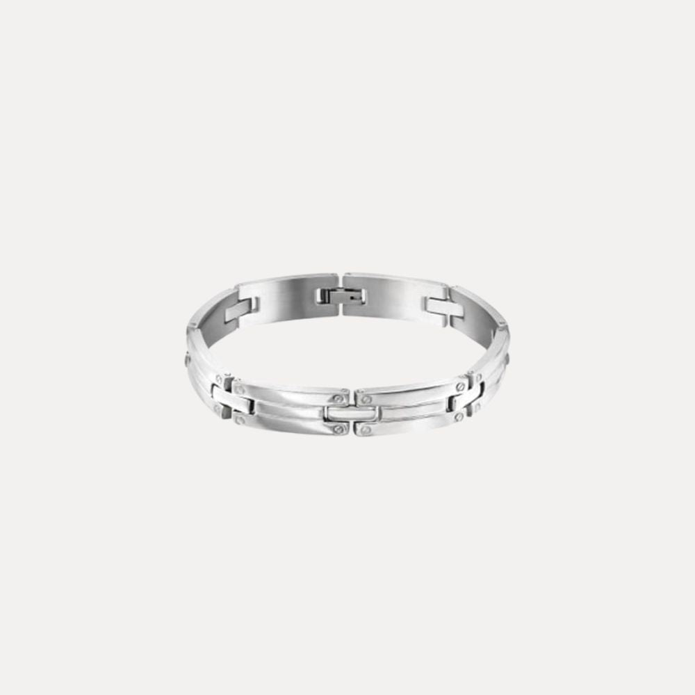 Roestvrijstalen heren armband grote schakels zilver