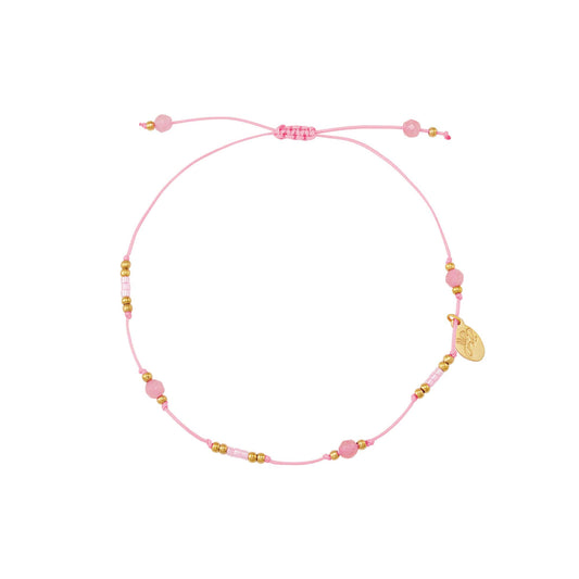 Gekleurde koord armband met kralen