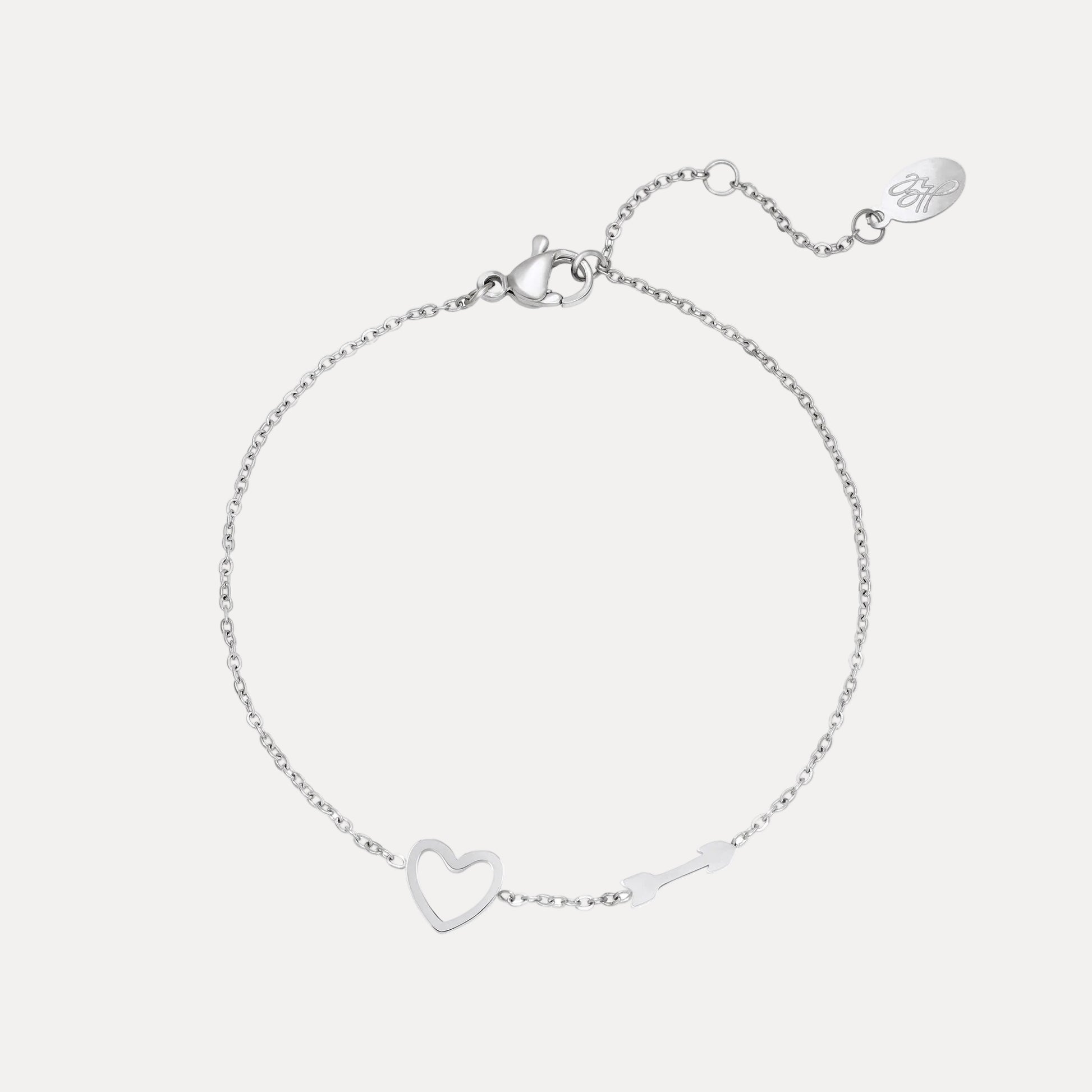 Armband met Hart en Pijl Bedel - Amora Jewellery