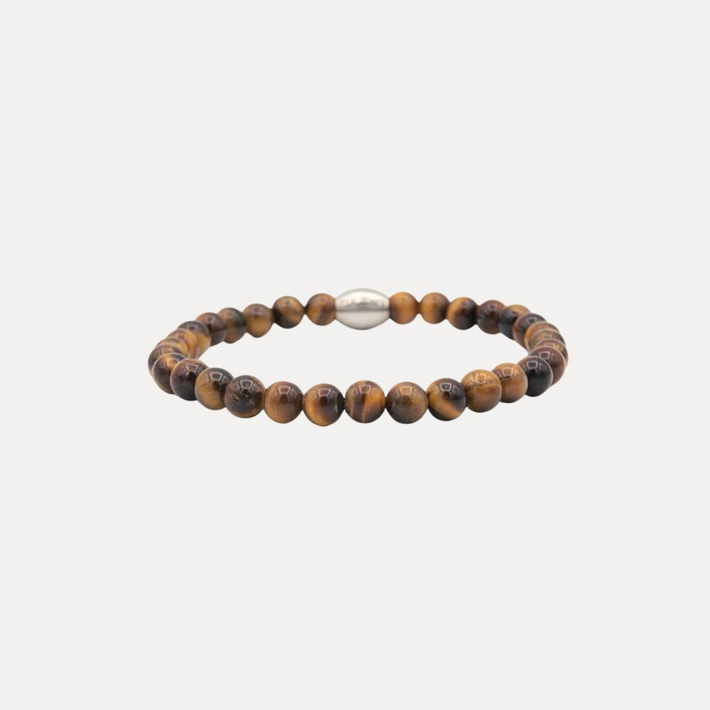 Bruine heren armband tijgeroog kralen