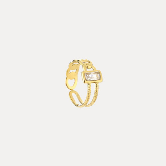 Dubbele ring met zirkonia