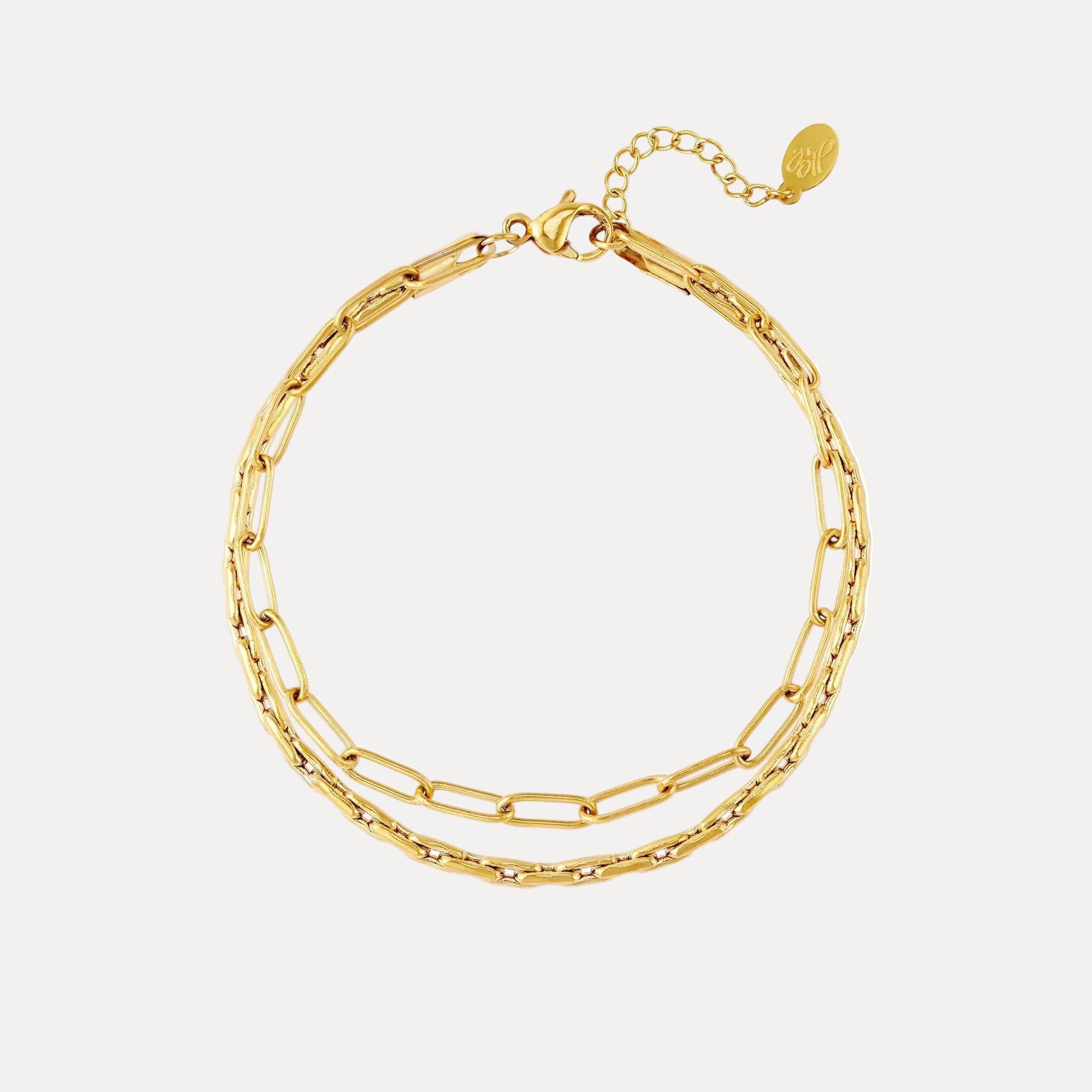 Dubbele roestvrijstalen armband - Amora Jewellery