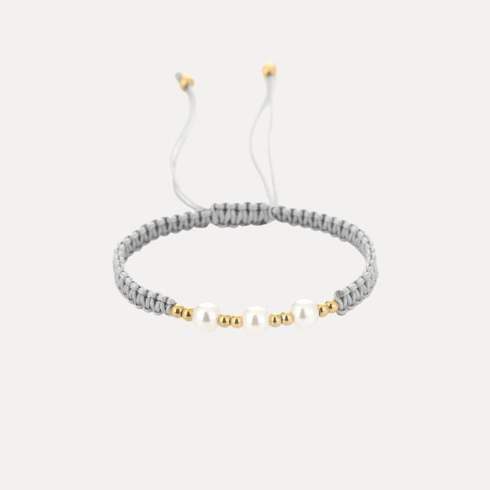 Gevlochten koord armband met kralen