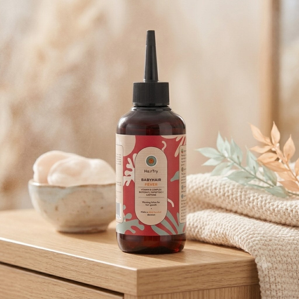 HairTry Babyhair Fever Hair Growth Warming Rub op een lichte ondergrond