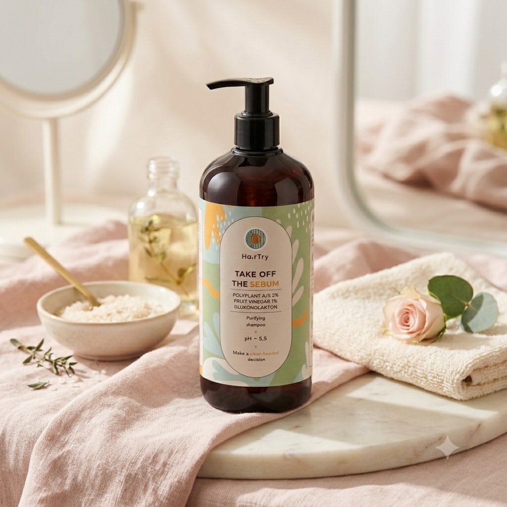 HairTry Take Off The Sebum Cleansing Shampoo op een lichte ondergrond