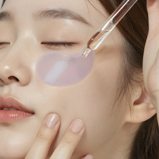 Heimish RX Retinol Bakuchiol Hydrogel Eye Patch aangebracht onder de ogen