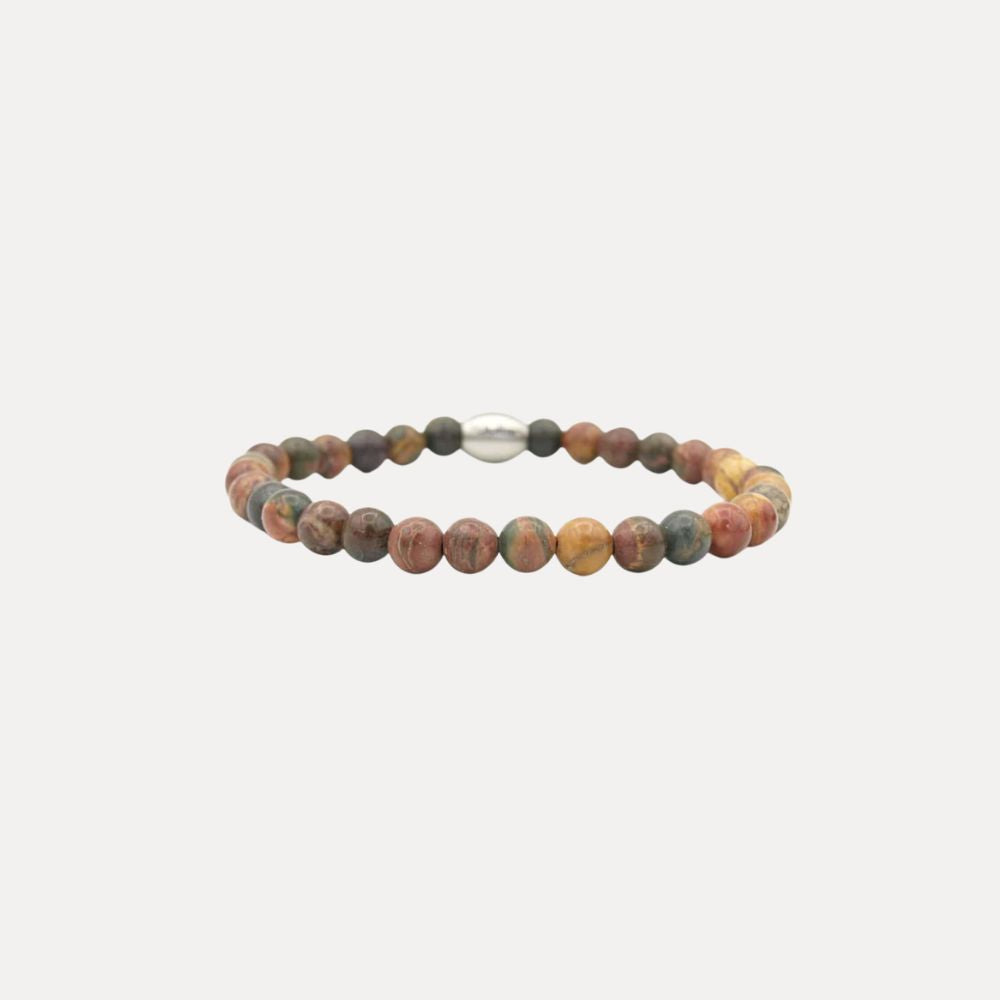 Heren armband rode howliet kralen