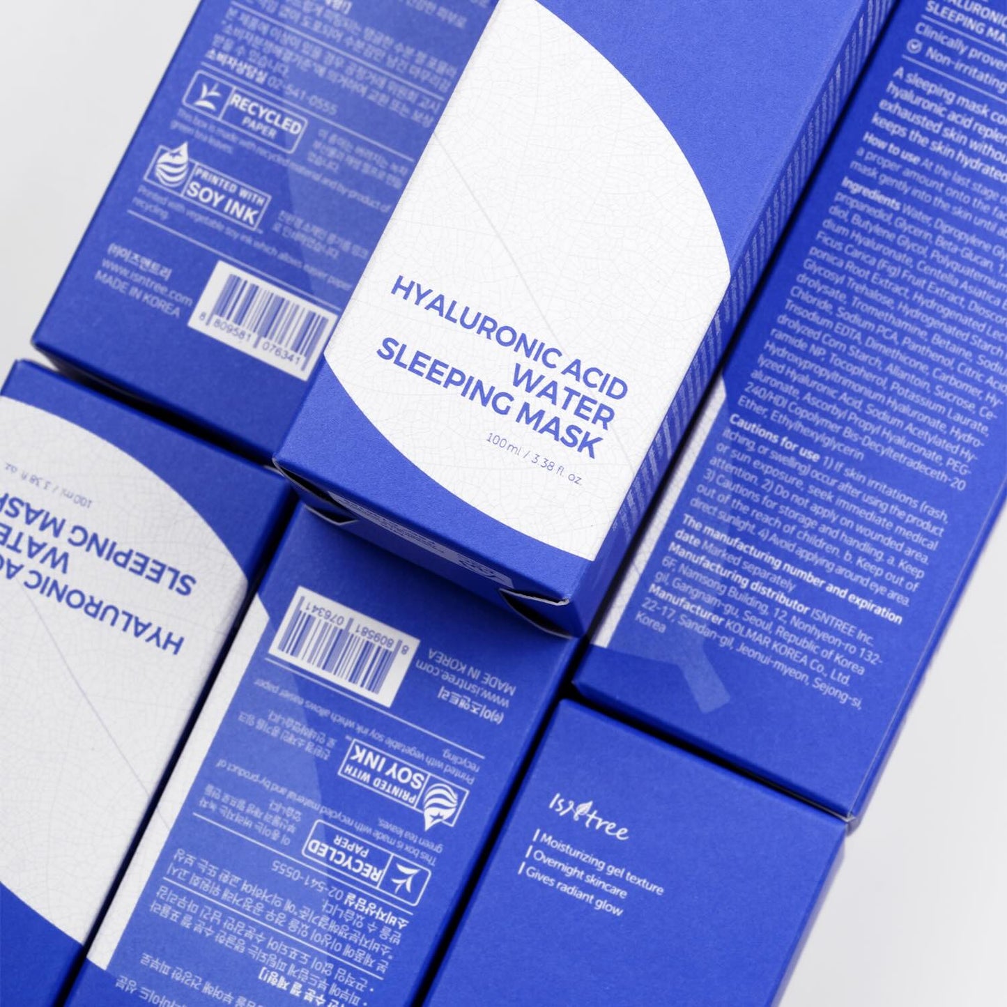 Verpakking van de Isntree Hyaluronic Acid Water Sleeping Mask