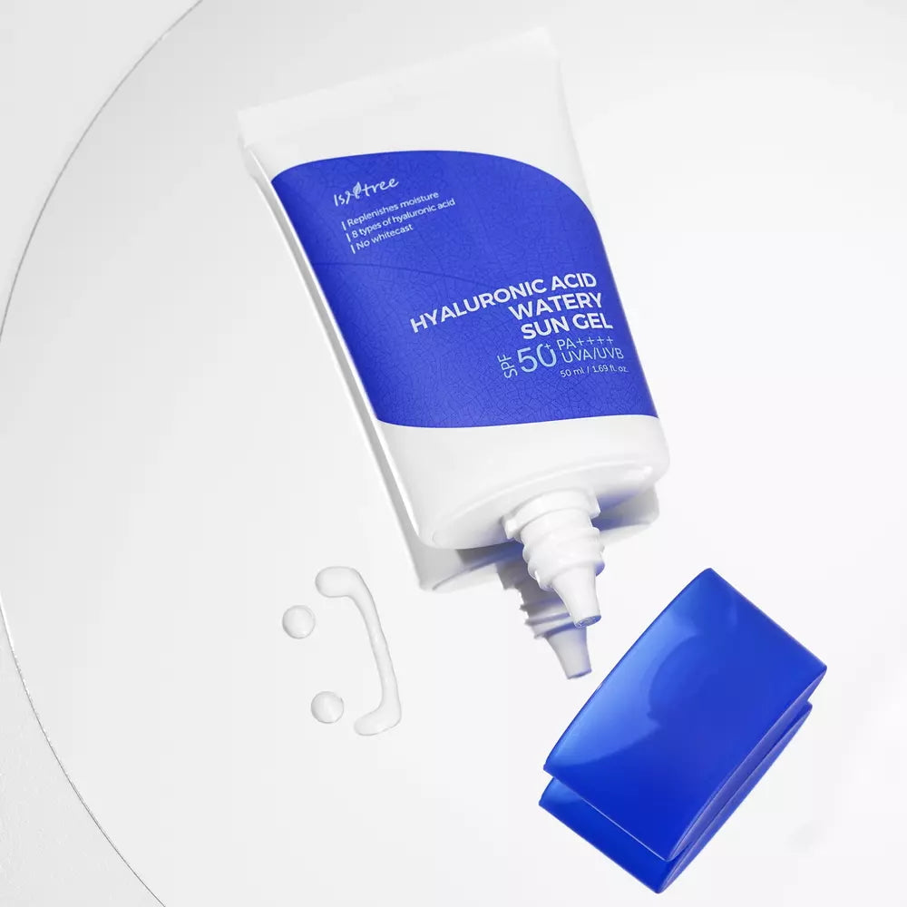 Isntree Hyaluronic Acid Watery Sun Gel SPF50+ PA++++ in een zomerse skincare routine