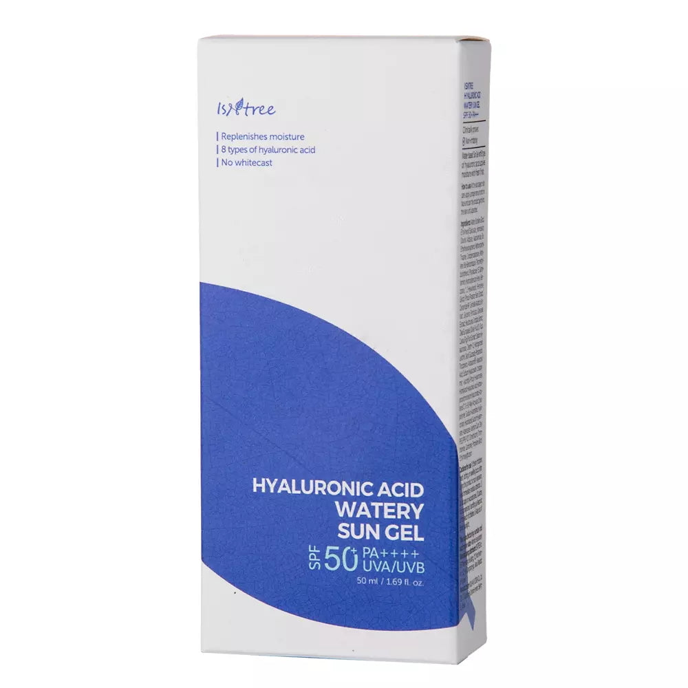 Verpakking van de Isntree Hyaluronic Acid Watery Sun Gel SPF50+ PA++++
