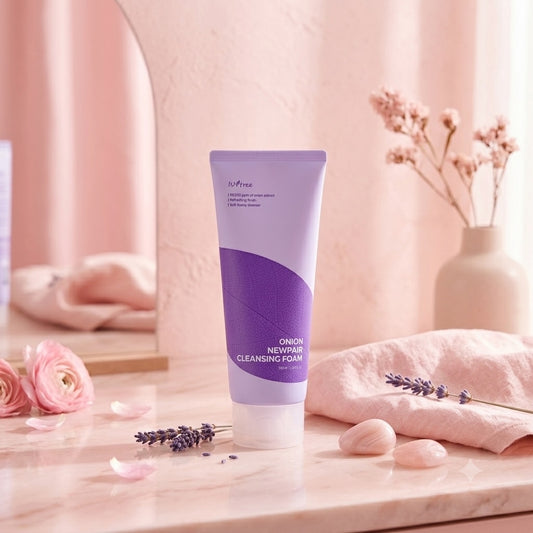 Lifestylefoto van de Isntree Onion Newpair Cleansing Foam