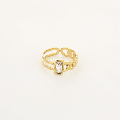 Dubbele ring met zirkonia