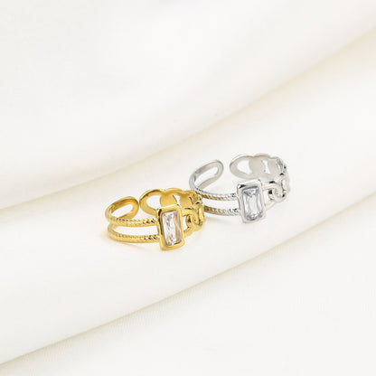 Dubbele ring met zirkonia