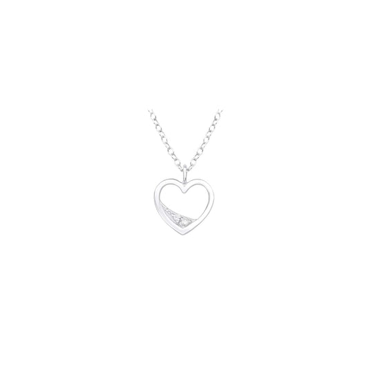 Zilveren ketting met hartje