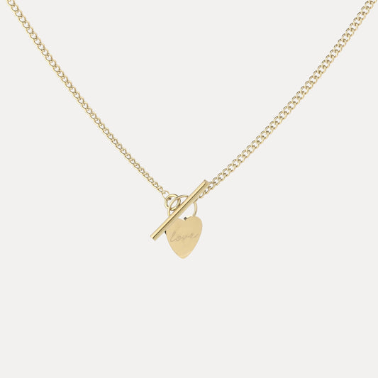 Ketting met hartbedel love