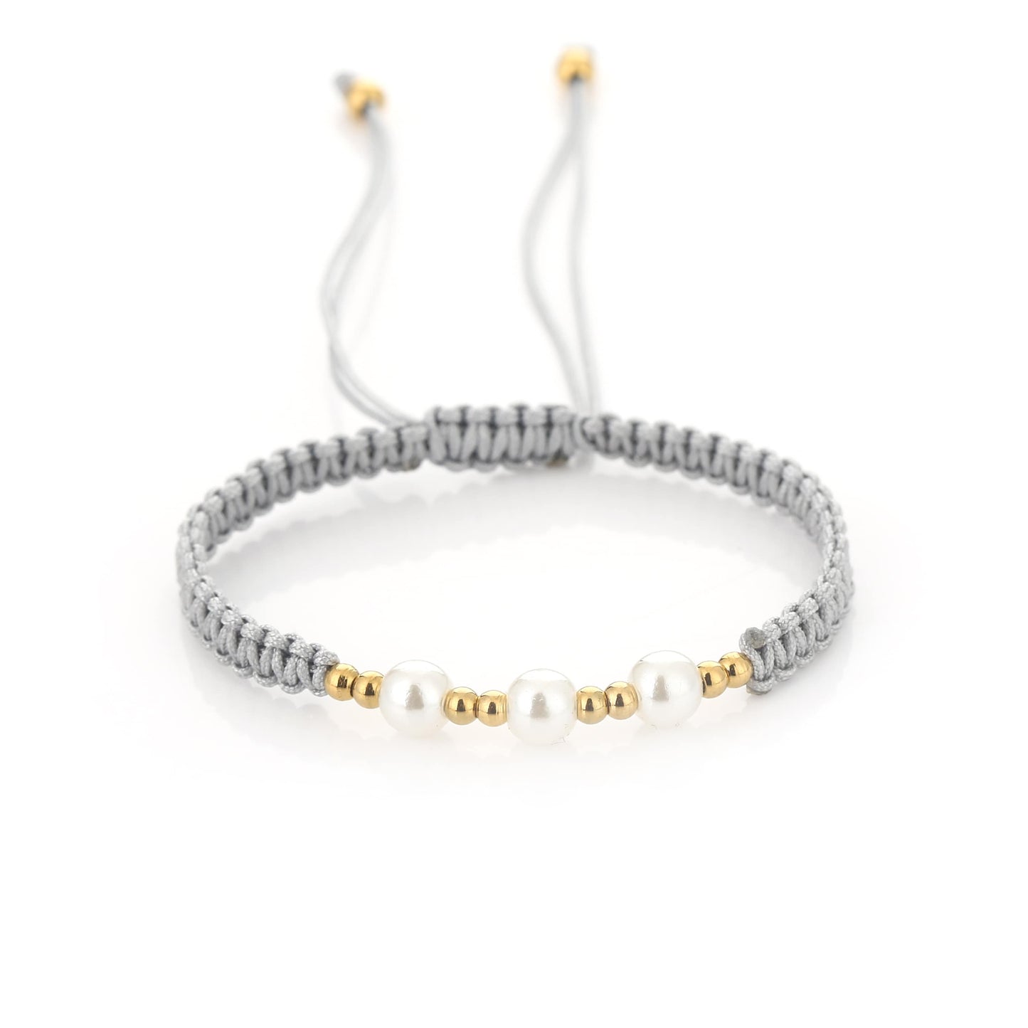Gevlochten koord armband met kralen