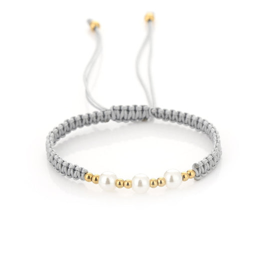 Gevlochten koord armband met kralen