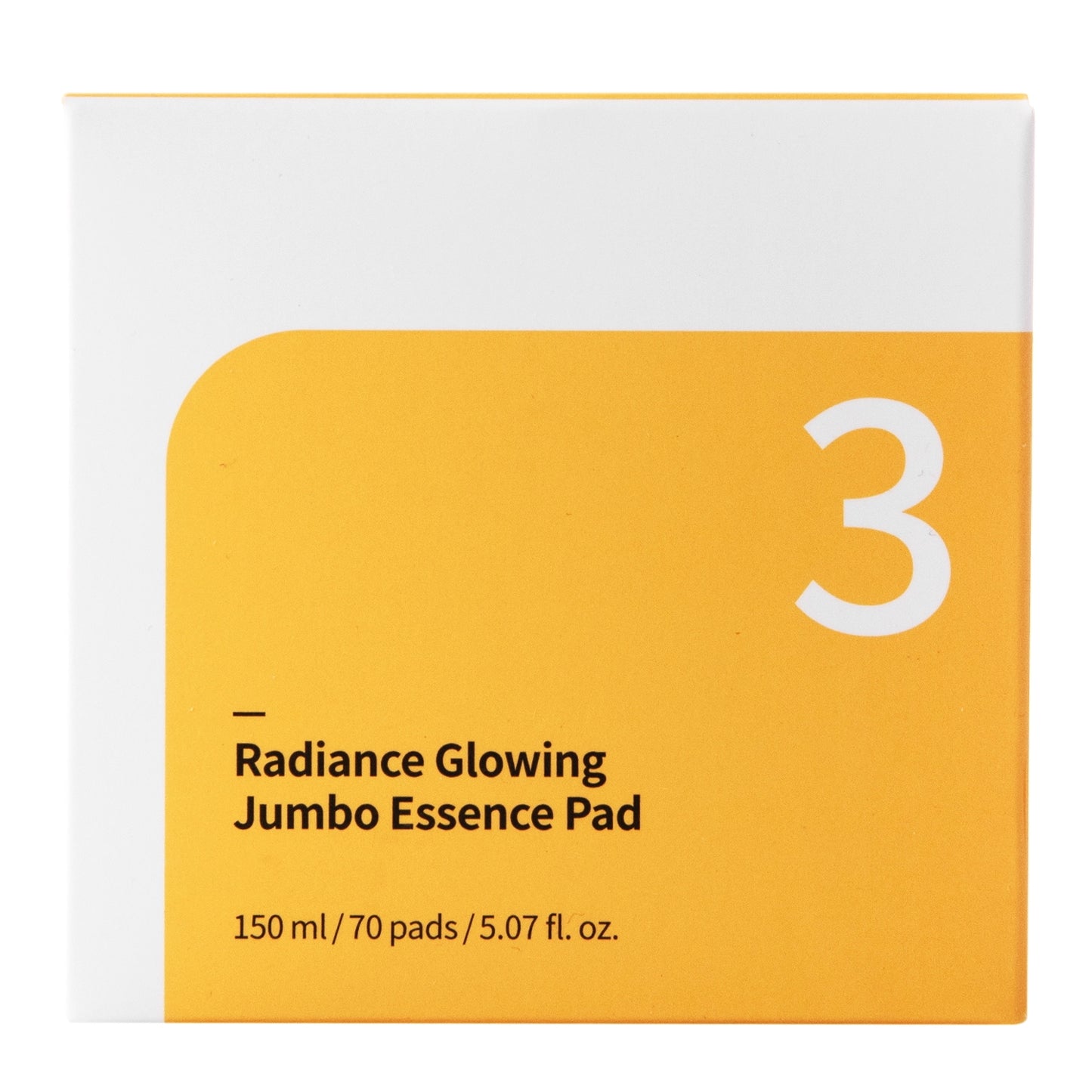 Numbuzin No.3 Radiance Glowing Jumbo Essence Pad op een beige ondergrond