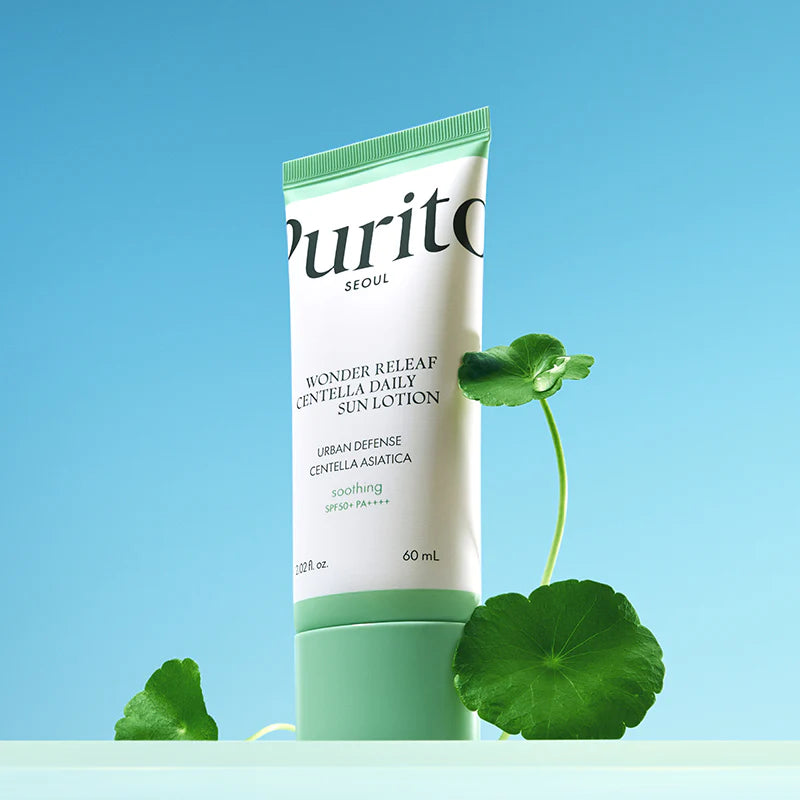 Verpakking van Purito Seoul Wonder Releaf Daily Sun Lotion SPF50+ PA++++