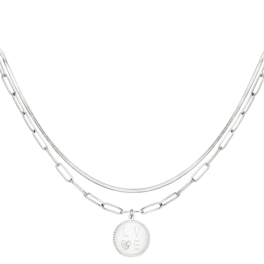 Dubbele ketting met love bedel