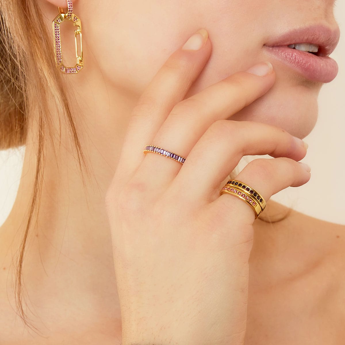 Kleurrijke verstelbaren ring