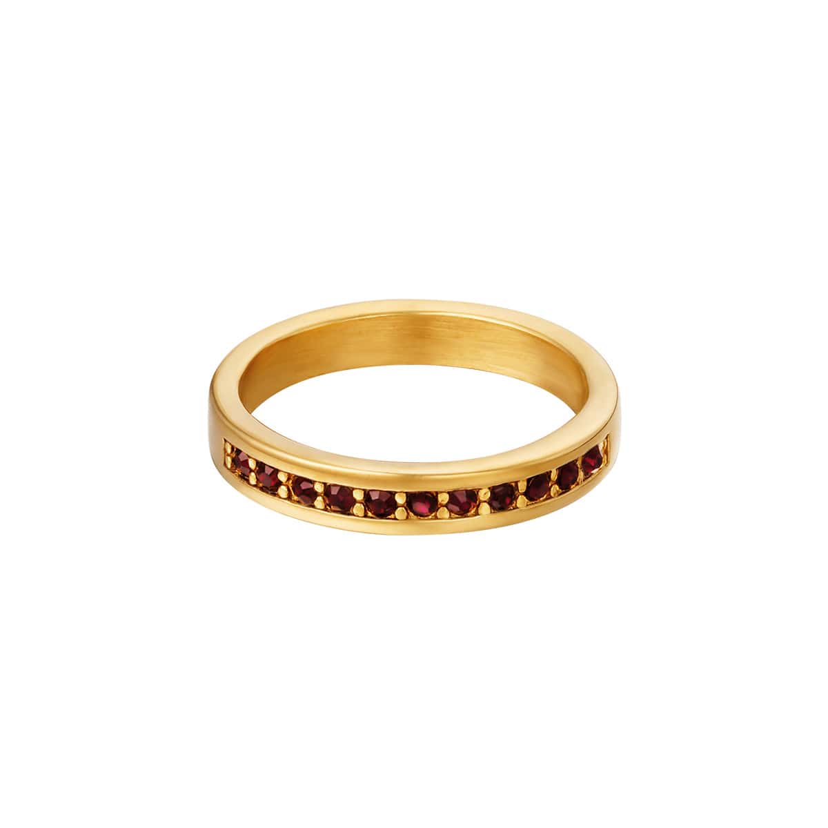 Ring met gekleurde steentjes
