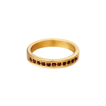 Ring met gekleurde steentjes