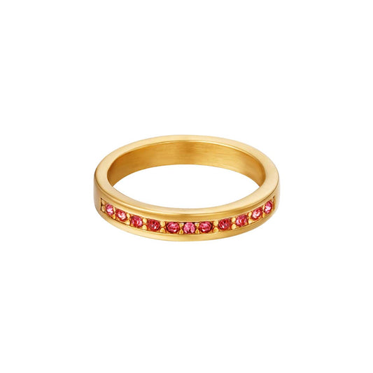 Ring met gekleurde steentjes