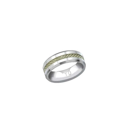 Heren ring groene lijn | Tungstenlijn