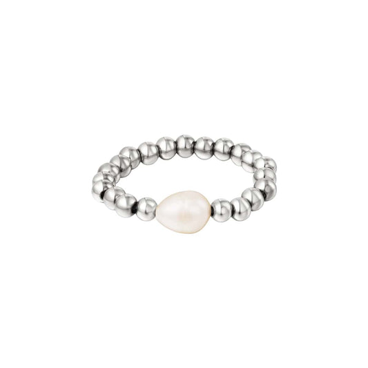 Kralen ring met parel