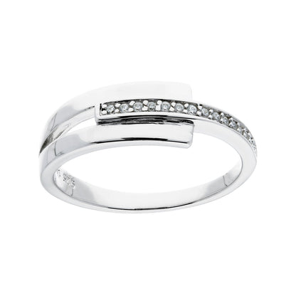 Zilveren ring met zirkonia steentjes