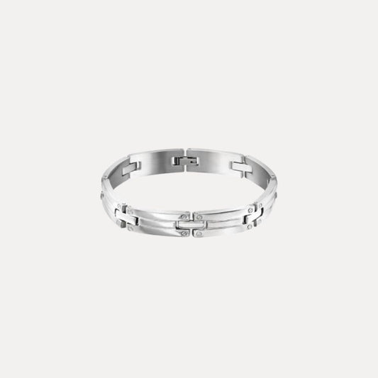 Roestvrijstalen heren armband grote schakels zilver
