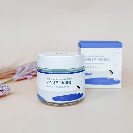 Round Lab Birch Juice Moisturizing Cream naast de verpakking