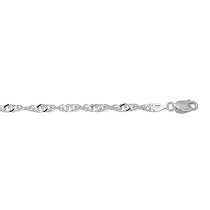 Zilveren achakelarmband gedraaid