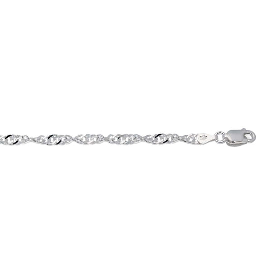 Zilveren achakelarmband gedraaid