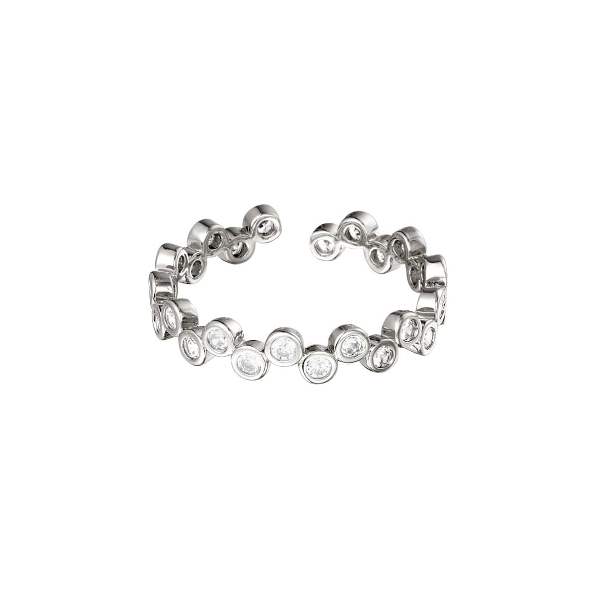 Verstelbare ring met zirkonia steentjes