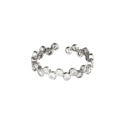 Verstelbare ring met zirkonia steentjes