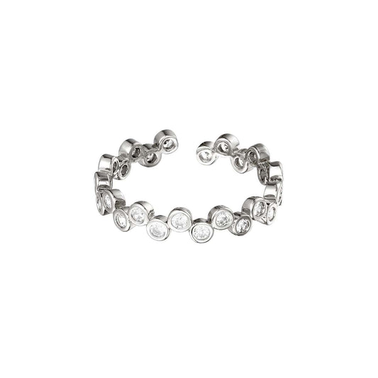 Verstelbare ring met zirkonia steentjes