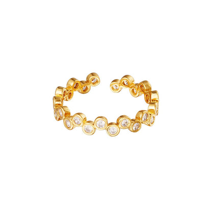 Verstelbare ring met zirkonia steentjes