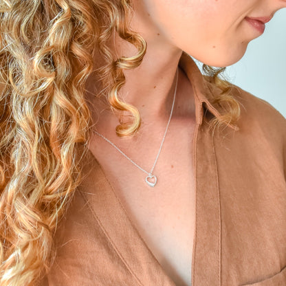 Zilveren ketting met hartje