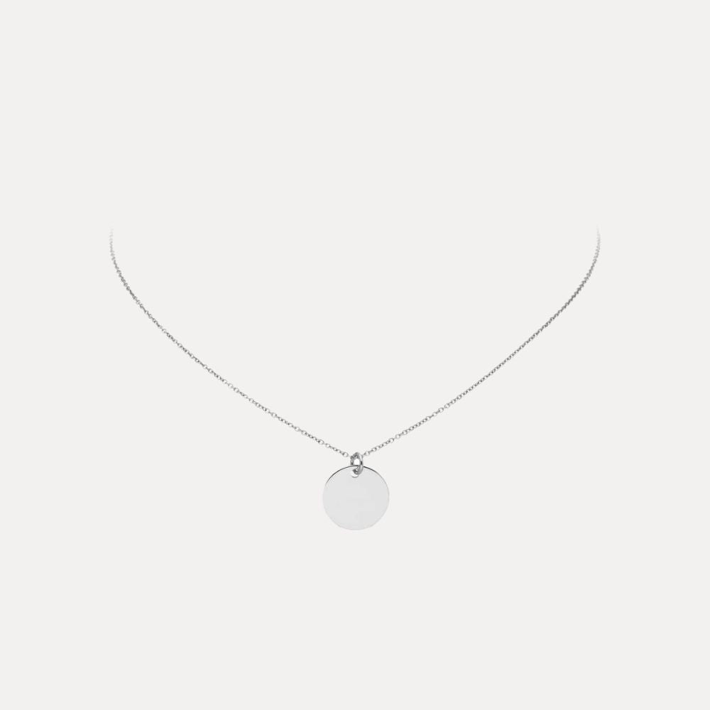 Zilveren ketting rond plaatje